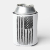 Zwarte en witte Amerikaanse vlag Blikjeskoeler (Blikje Voorkant)