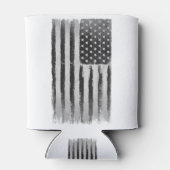 Zwarte en witte Amerikaanse vlag Blikjeskoeler (Achterkant)