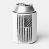 Zwarte en witte Amerikaanse vlag Blikjeskoeler (Blikje Achterkant)