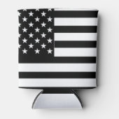 Zwarte en Witte Amerikaanse vlag Blikjeskoeler (Voorkant)