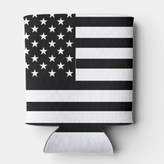 Zwarte en Witte Amerikaanse vlag Blikjeskoeler (Achterkant)
