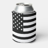 Zwarte en Witte Amerikaanse vlag Blikjeskoeler (Blikje Achterkant)