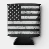 Zwarte en witte Amerikaanse vlag Blikjeskoeler (Voorkant)
