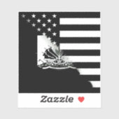 Zwarte en witte Amerikaanse vlag | Haïti USA Sticker (Vel)