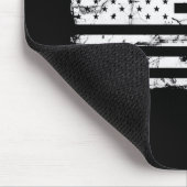 Zwarte en Witte Amerikaanse vlag Mousepad Muismat (Hoek)