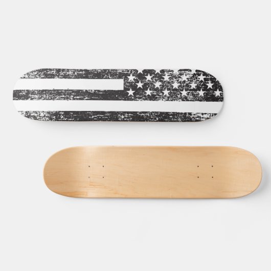 Zwarte en witte Amerikaanse vlag Persoonlijk Skateboard (Horizontaal)