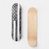 Zwarte en witte Amerikaanse vlag Persoonlijk Skateboard (Voorkant)