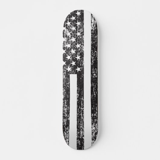 Zwarte en witte Amerikaanse vlag Persoonlijk Skateboard (Voorkant)