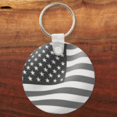 zwarte en witte amerikaanse vlag sleutelhanger (Voorkant)
