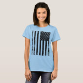 Zwarte en Witte Amerikaanse vlag T-shirt (Voorkant volledig)
