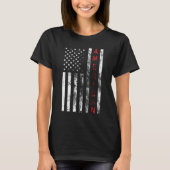 Zwarte en Witte Amerikaanse vlag T-Shirt (Voorkant)