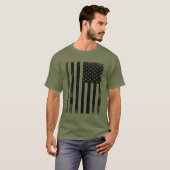 Zwarte en Witte Amerikaanse vlag T-shirt (Voorkant volledig)