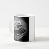 Zwarte en witte Amerikaanse vlag zeearend Koffiemok (Voorkant links)