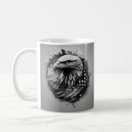 Zwarte en witte Amerikaanse vlag zeearend Koffiemok