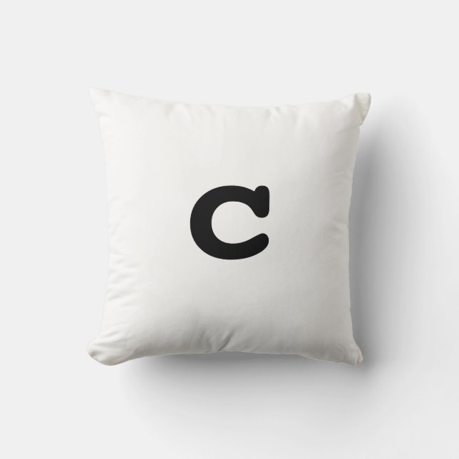 Zwarte en witte anagram Pillow - kleine letters c Kussen (Voorkant)