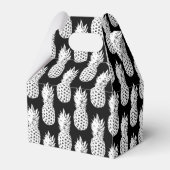 Zwarte en witte anananas, aangepast bruiloft bedankdoosjes (Achterkant)