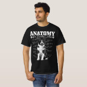Zwarte en witte anatomische grens Collie Dog T-shirt (Voorkant volledig)