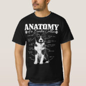 Zwarte en witte anatomische grens Collie Dog T-shirt (Voorkant)