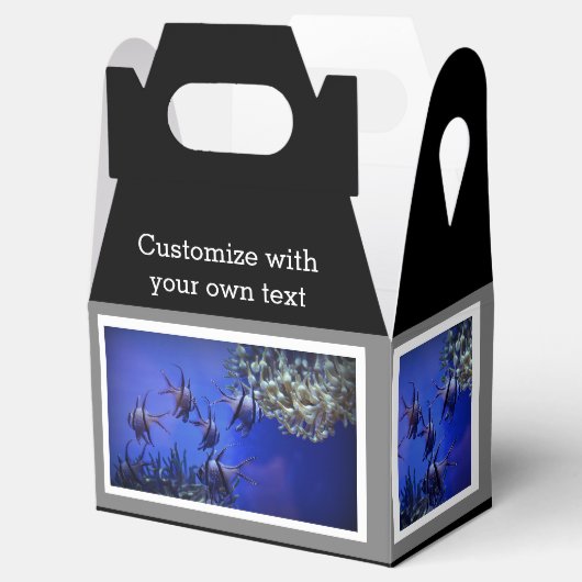 Zwarte en Witte Angelvis in het Deep Blue Zee Bedankdoosjes (Geopend)