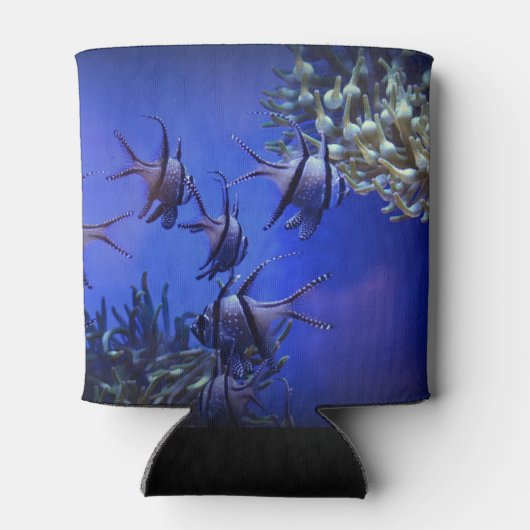 Zwarte en Witte Angelvis in het Deep Blue Zee Blikjeskoeler (Achterkant)