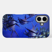 Zwarte en Witte Angelvis in het Deep Blue Zee Case-Mate iPhone Case (Achterkant (horizontaal))