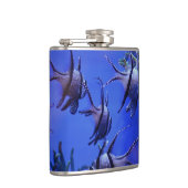 Zwarte en Witte Angelvis in het Deep Blue Zee Heupfles (Rechts)