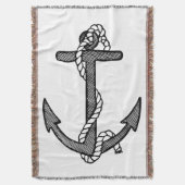 zwarte en witte anker en helling deken (Voorkant Verticaal)