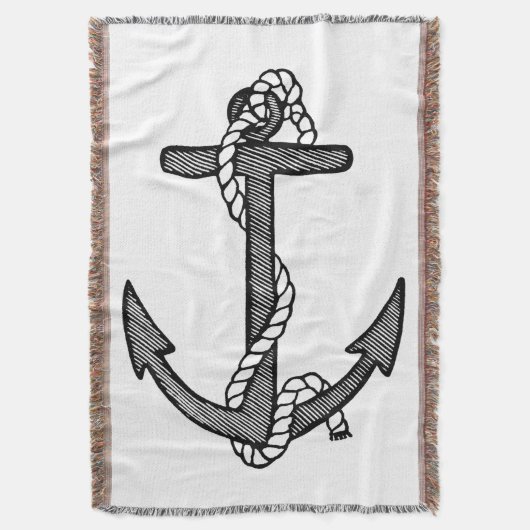 zwarte en witte anker en helling deken (Voorkant Verticaal)