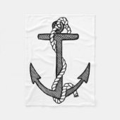 zwarte en witte anker en helling fleece deken (Voorkant)