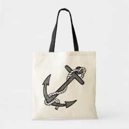  zwarte en witte anker en helling tote bag