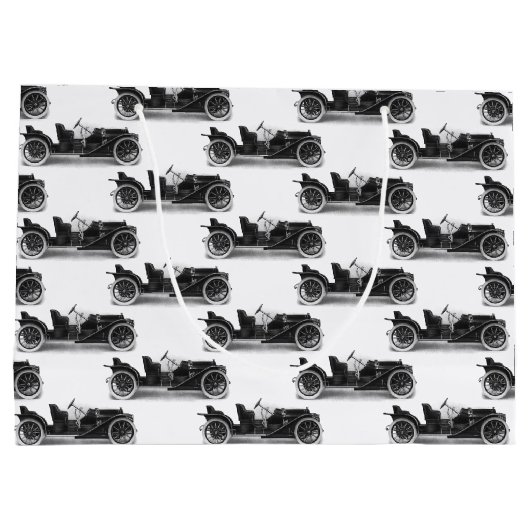  zwarte en witte Antiek auto - klassieke auto Groot Cadeauzakje (Achterkant)