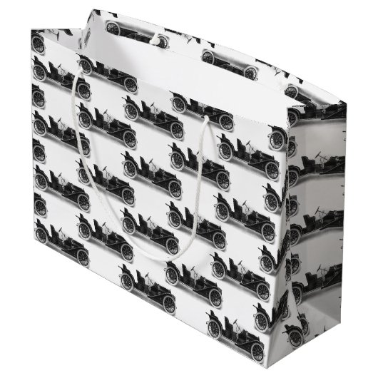  zwarte en witte Antiek auto - klassieke auto Groot Cadeauzakje (Achterkant Gekanteld)