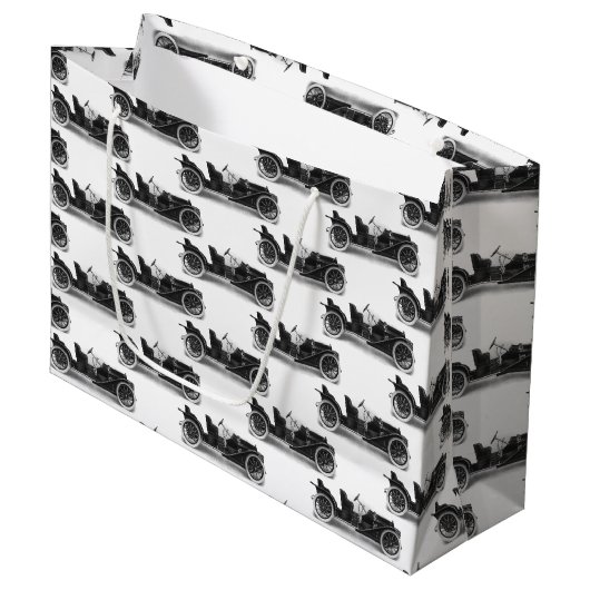  zwarte en witte Antiek auto - klassieke auto Groot Cadeauzakje (Voorkant Gekanteld)
