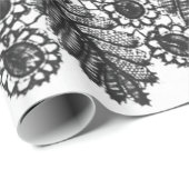 ZWARTE EN WITTE ANTIEK RUIMTEPATROON MET VERSCHIJN CADEAUPAPIER (Rol Hoek)