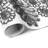 ZWARTE EN WITTE ANTIEK RUIMTEPATROON MET VERSCHIJN CADEAUPAPIER (Rol Hoek)