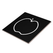 Zwarte en witte appel. tegeltje (Zijkant)