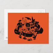 Zwarte en witte  Apple Bobbing Briefkaart (Voorkant / Achterkant)