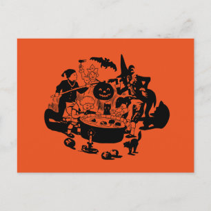 Zwarte en witte  Apple Bobbing Briefkaart