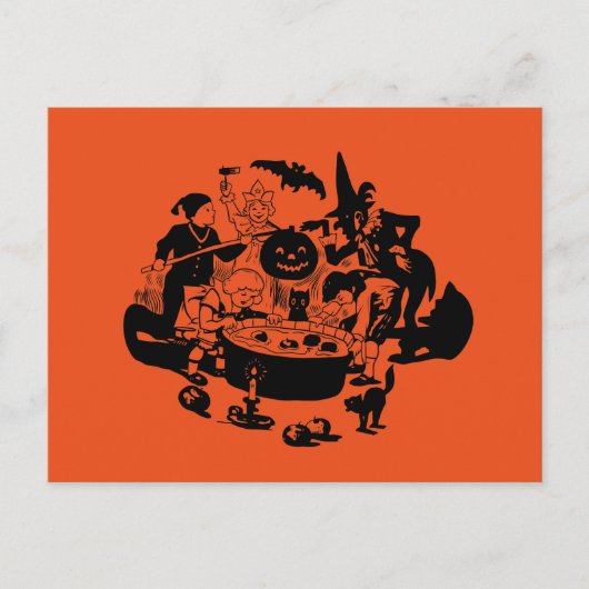 Zwarte en witte  Apple Bobbing Briefkaart (Voorkant)