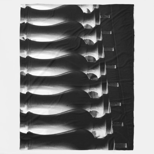 Zwarte en witte architectuur fleece deken (Voorkant)