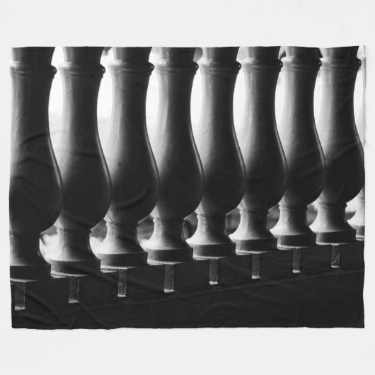Zwarte en witte architectuur fleece deken (Voorkant (Horizontaal))