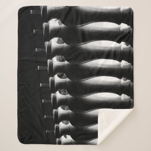 Zwarte en witte architectuur sherpa deken (Voorkant)