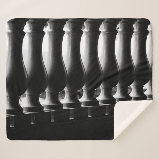 Zwarte en witte architectuur sherpa deken (Voorkant (horizontaal))