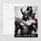 Zwarte en Witte Ares God van Oorlog Briefkaart (Voorkant / Achterkant)
