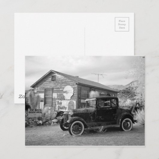 zwarte en witte auto briefkaart (Voorkant / Achterkant)