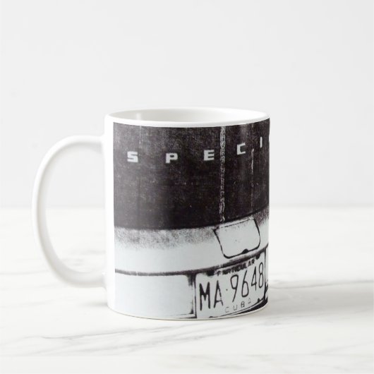 Zwarte en witte auto koffiemok (Links)