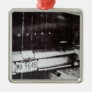 Zwarte en witte auto metalen ornament
