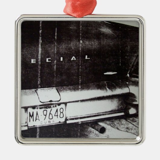 Zwarte en witte auto metalen ornament (Voorkant)