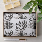 Zwarte en witte Axolotls Verjaardag Tissuepapier (Geschenk)