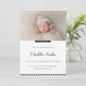 Zwarte en witte Baby Aankondiging voor Jongen of M (Staand voorkant)